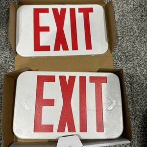 MaxLite 14101486 Lighting LED Exit Sign EX-RW Thermoplastic White w/ Red Letters